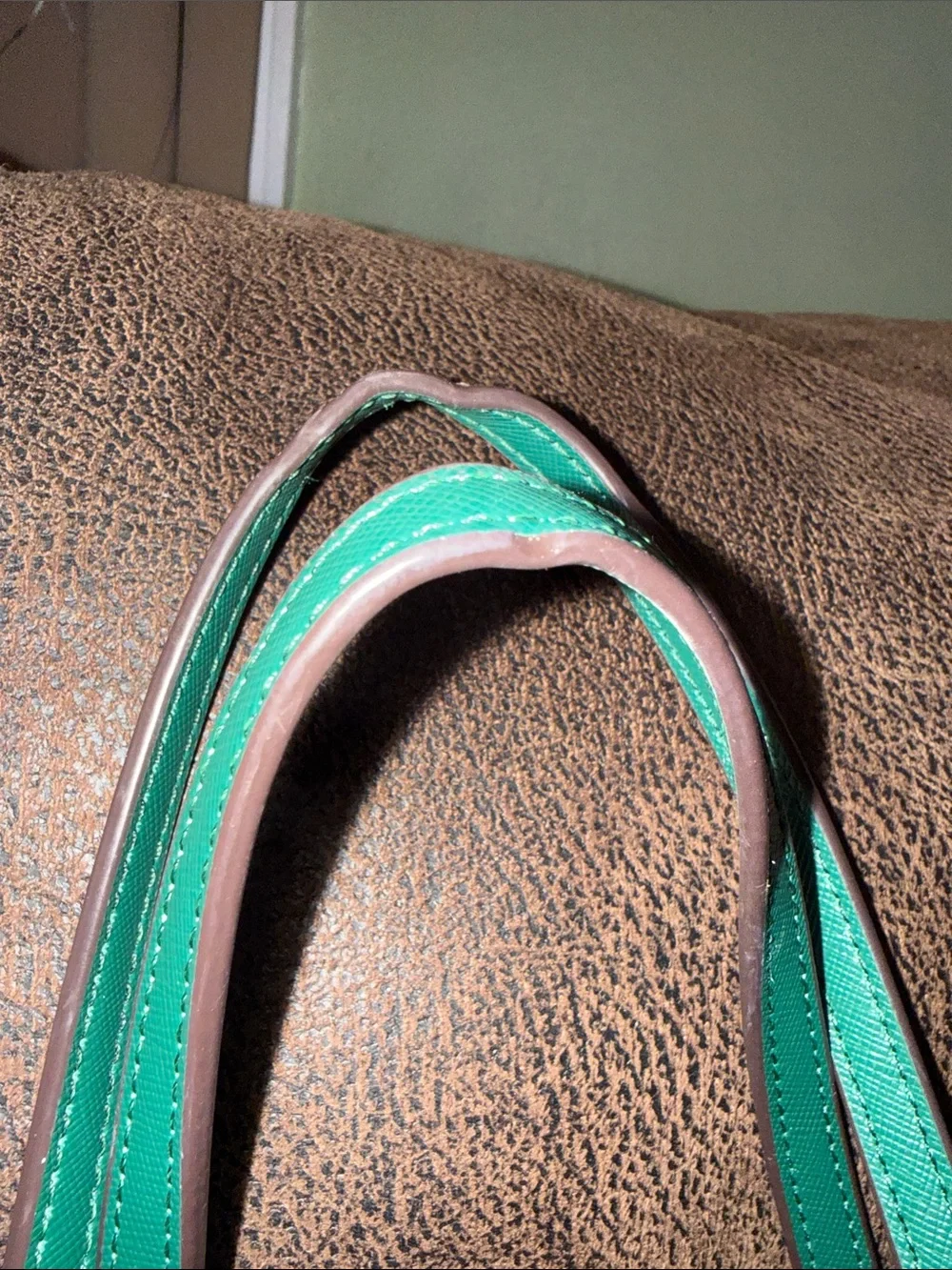 kate spade Emerald Green Saffiano Leather Tote with Bow Charm
